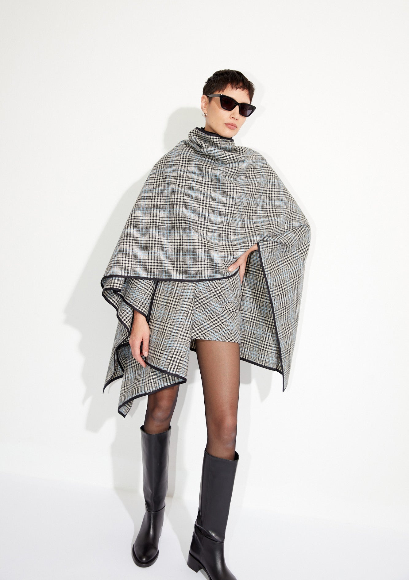 Amy Poncho in Prince of Wales Check