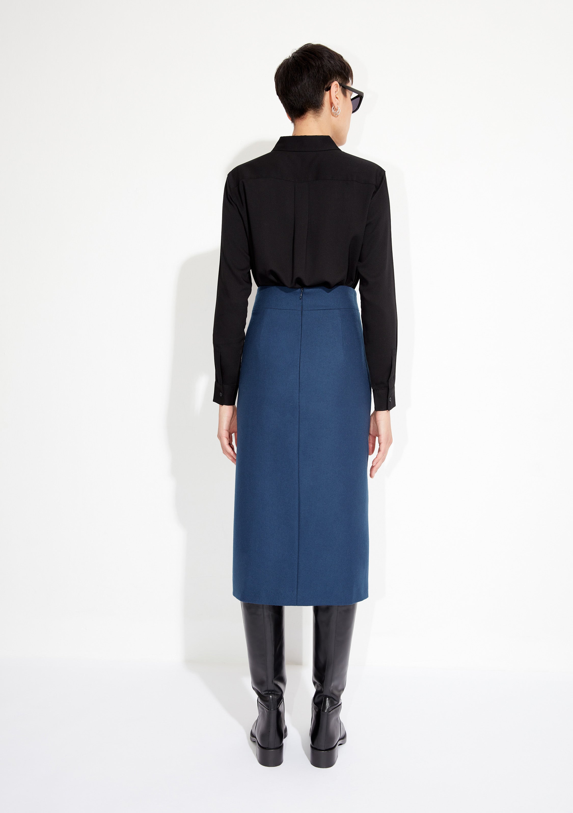 Anouk Skirt in Merino Wool Yale Blue