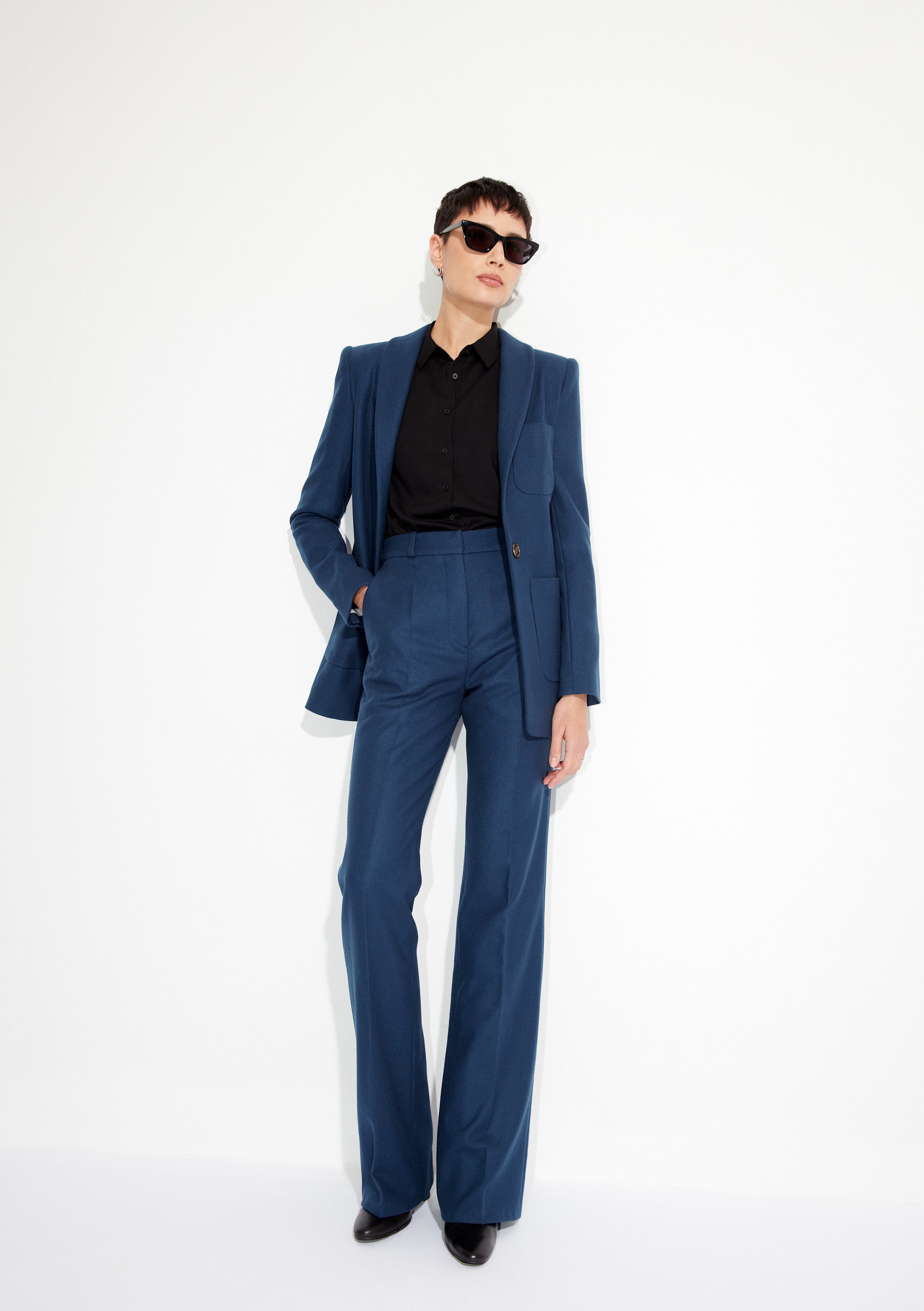 Emma Trousers in Yale Blue - ELENA NANCU