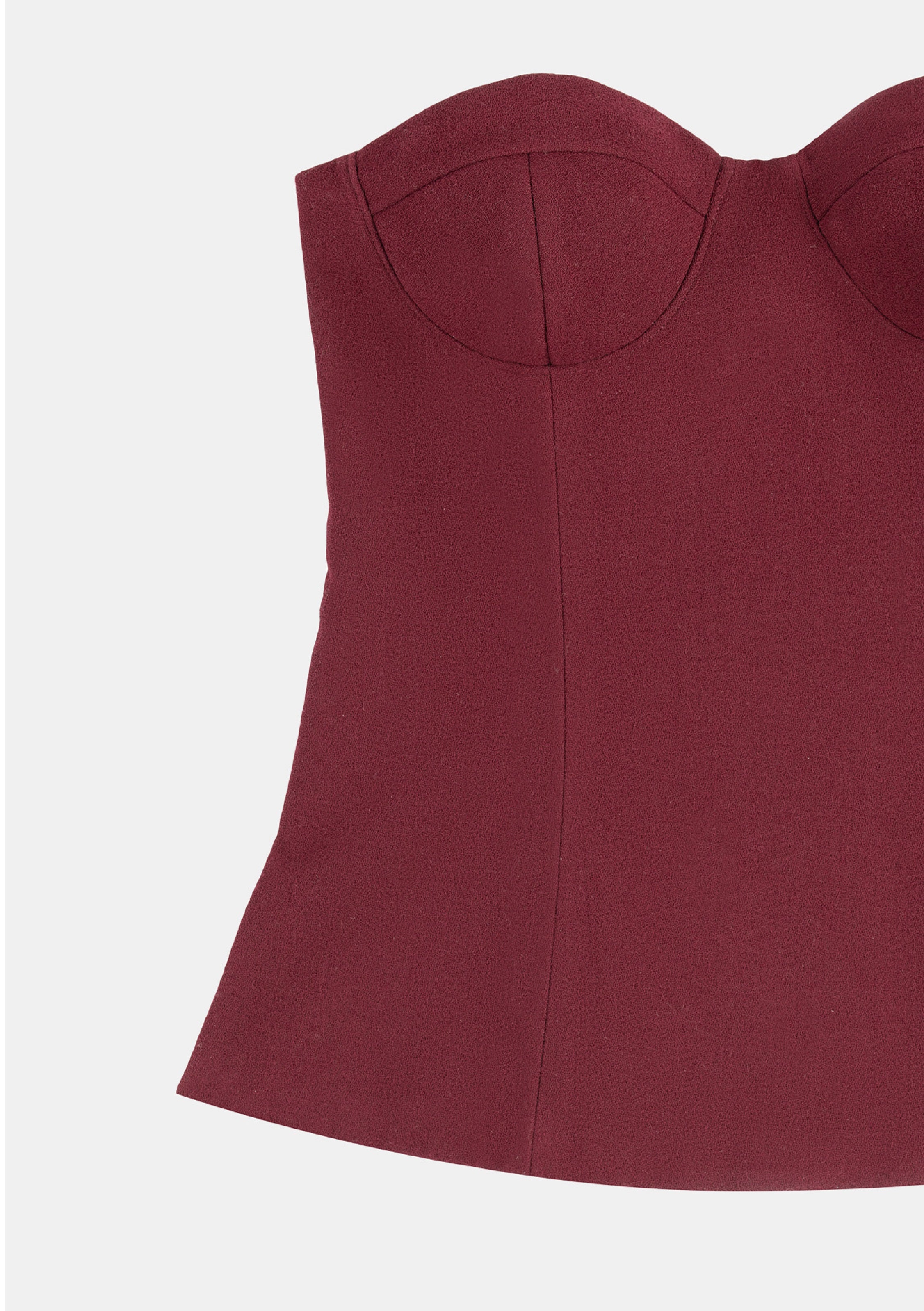 Eva Corsage in Wool Crepe Bordeaux - ELENA NANCU