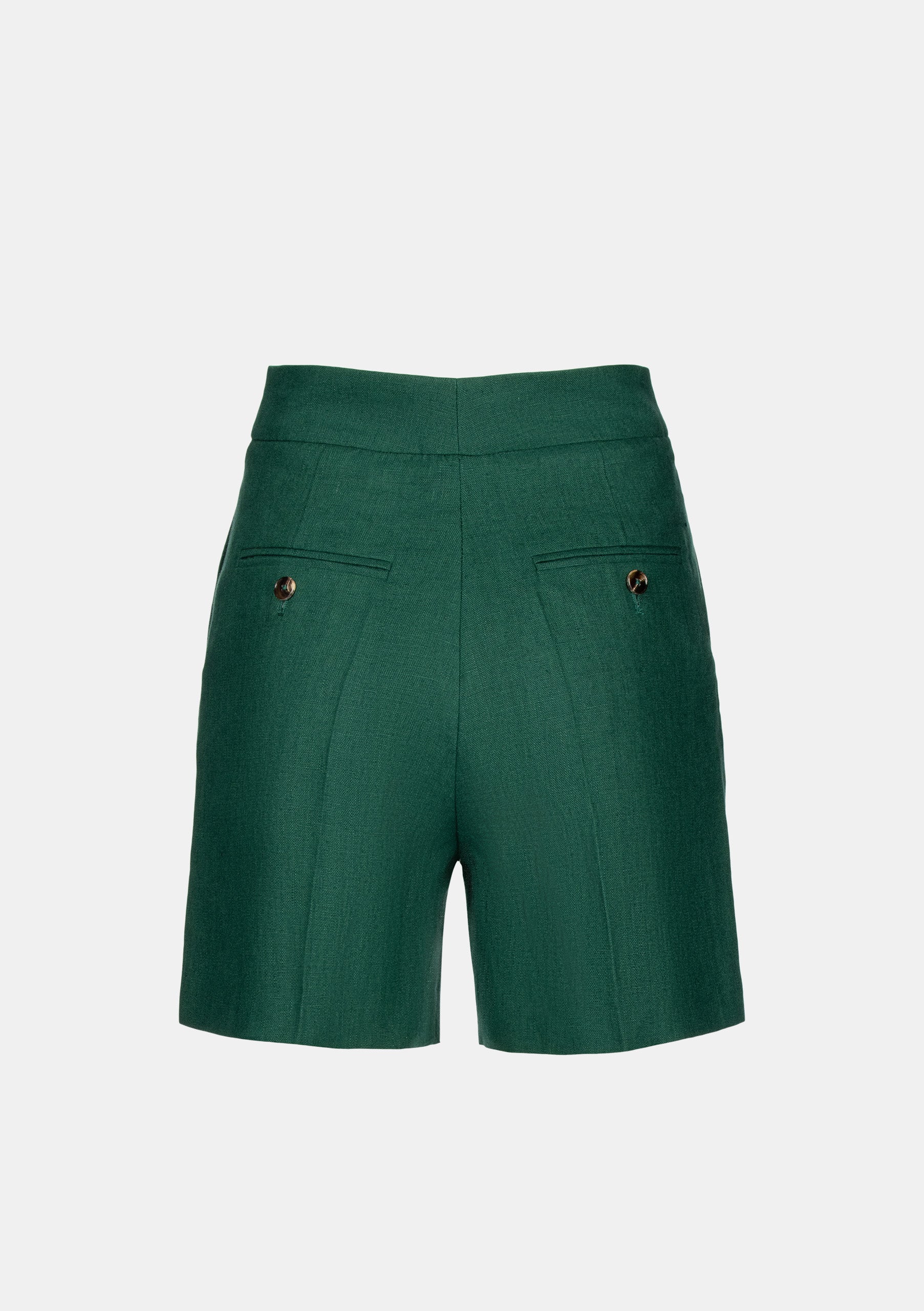 Mara Shorts in Linen Forest Green